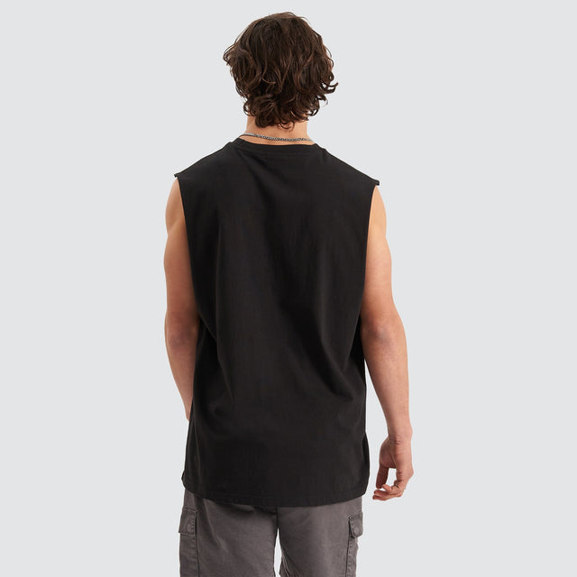 Nena and Pasadena Division Relaxed Muscle Tee Jet Black