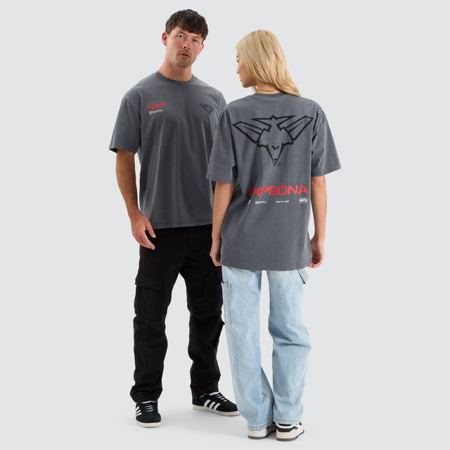 Nena and Pasadena Essendon Bombers AFL Box Fit Tee Pigment Charcoal