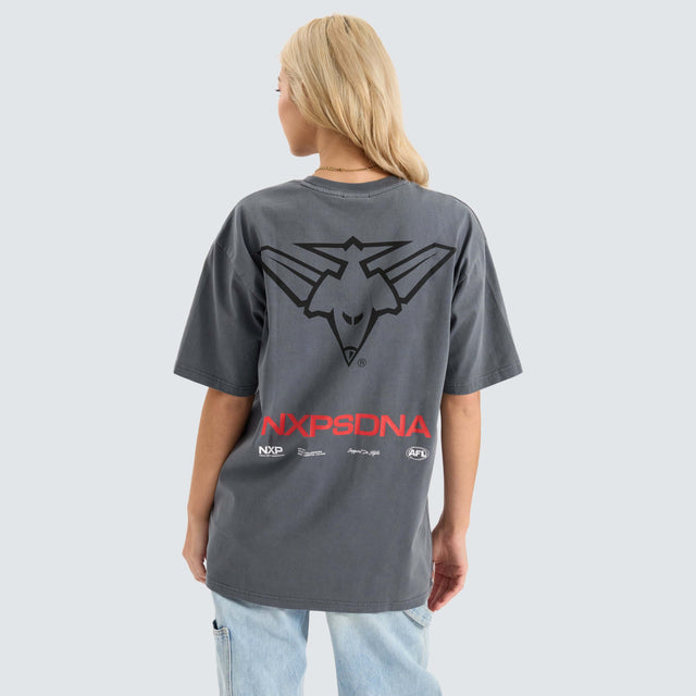 Nena and Pasadena Essendon Bombers AFL Box Fit Tee Pigment Charcoal