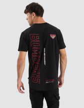 Essendon Bombers AFL Dual Curved Tee Jet Black