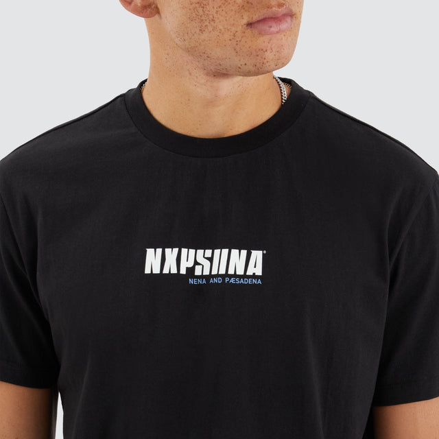 Nena and Pasadena Ether Dual Curved Tee Jet Black