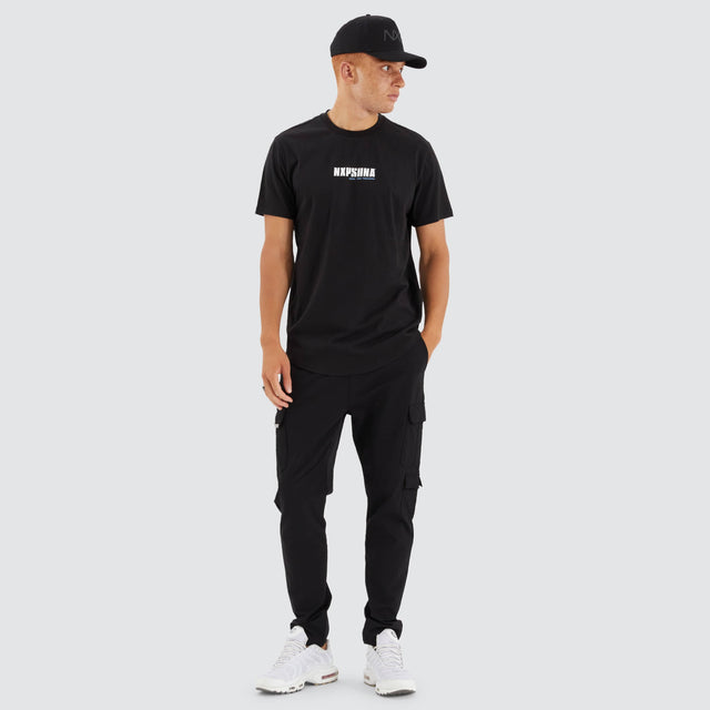 Nena and Pasadena Ether Dual Curved Tee Jet Black