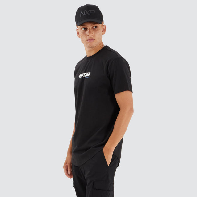 Nena and Pasadena Ether Dual Curved Tee Jet Black