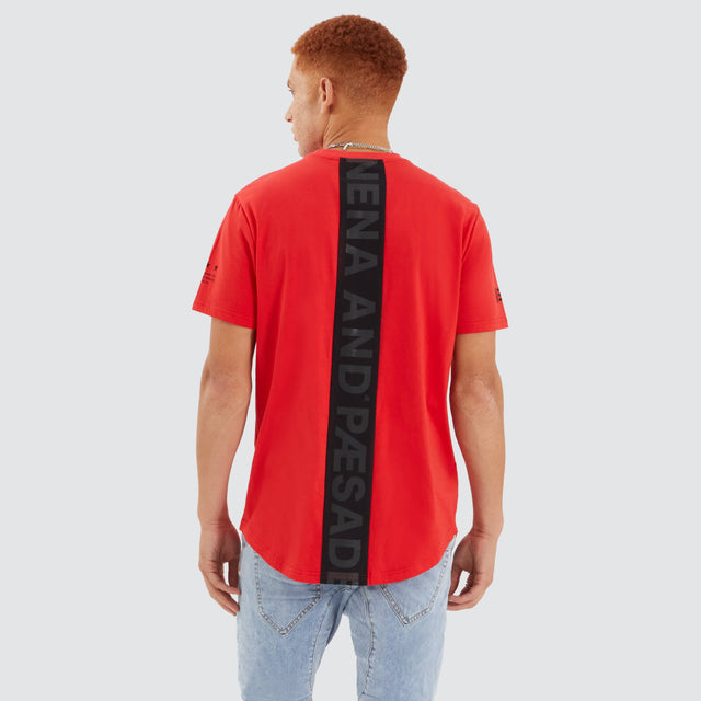 Nena and Pasadena Extension Dual Curved Tee Poppy Red/Black