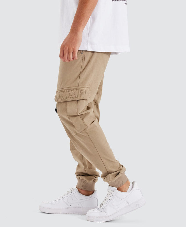 Nena and Pasadena F150 Slim Nylon Cargo Jogger Stone