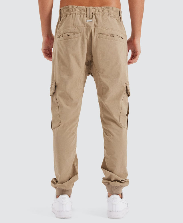 Nena and Pasadena F150 Slim Nylon Cargo Jogger Stone