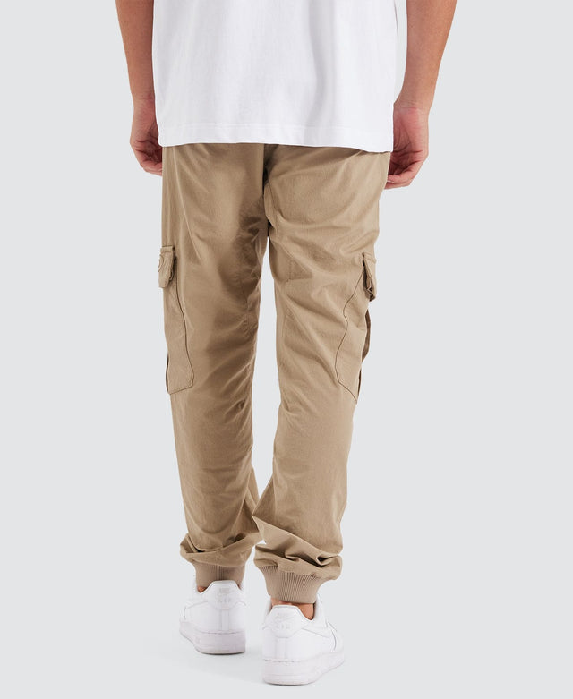 Nena and Pasadena F150 Slim Nylon Cargo Jogger Stone