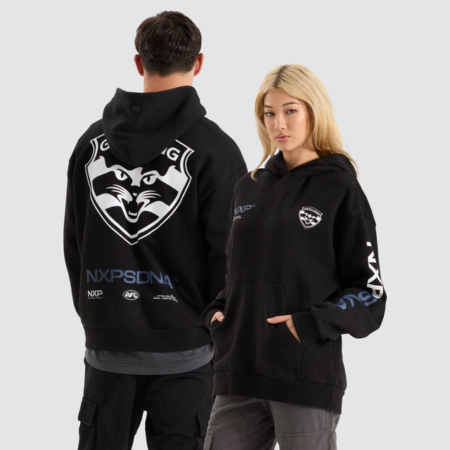 Nena and Pasadena Geelong Cats AFL Relaxed Hoodie Jet Black