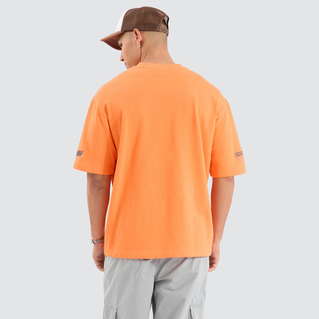 Nena and Pasadena Golden Heavy Oversized Loopback Tee Orange