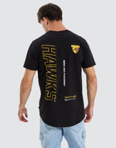 Hawthorn Hawks AFL Dual Curved Tee Jet Black