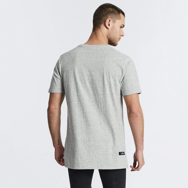 Nena and Pasadena Hybrid Step Hem T-Shirt Grey Marle