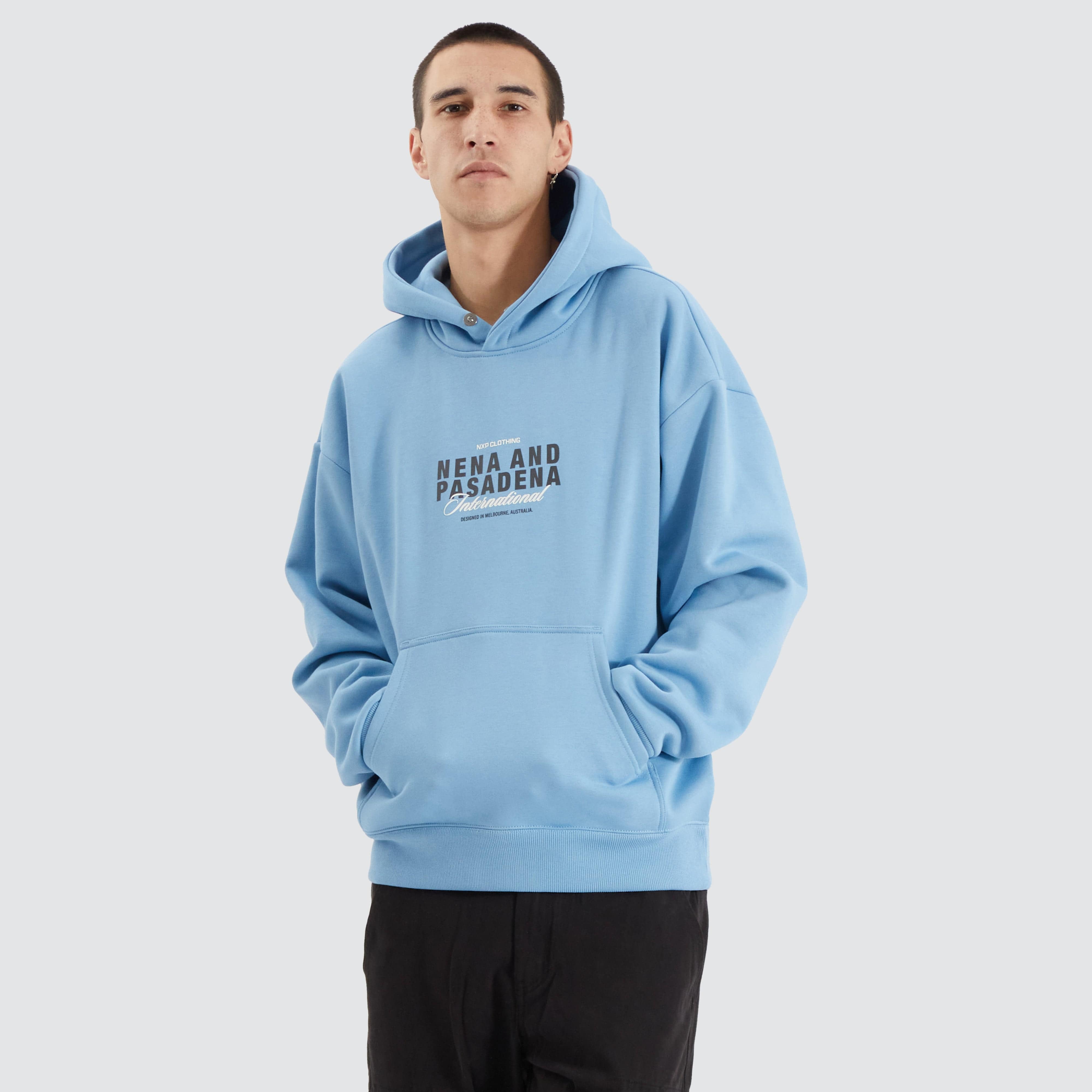 NXP Impact Heavy Weight Box Fit Hoodie in Blue | Neverland