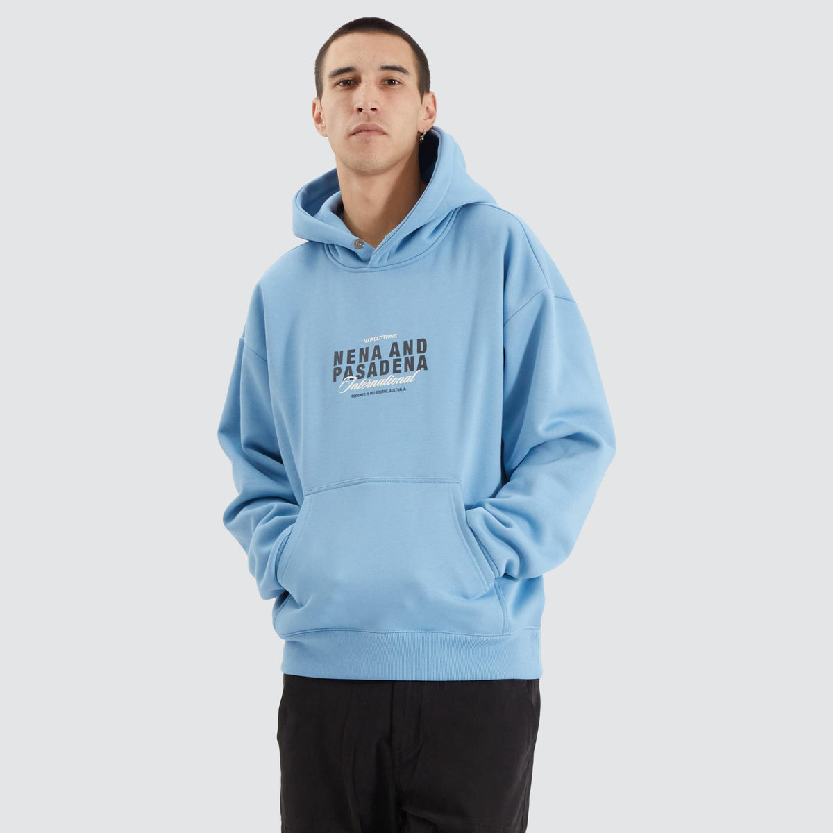 NXP Impact Heavy Weight Box Fit Hoodie in Blue | Neverland | Neverland ...