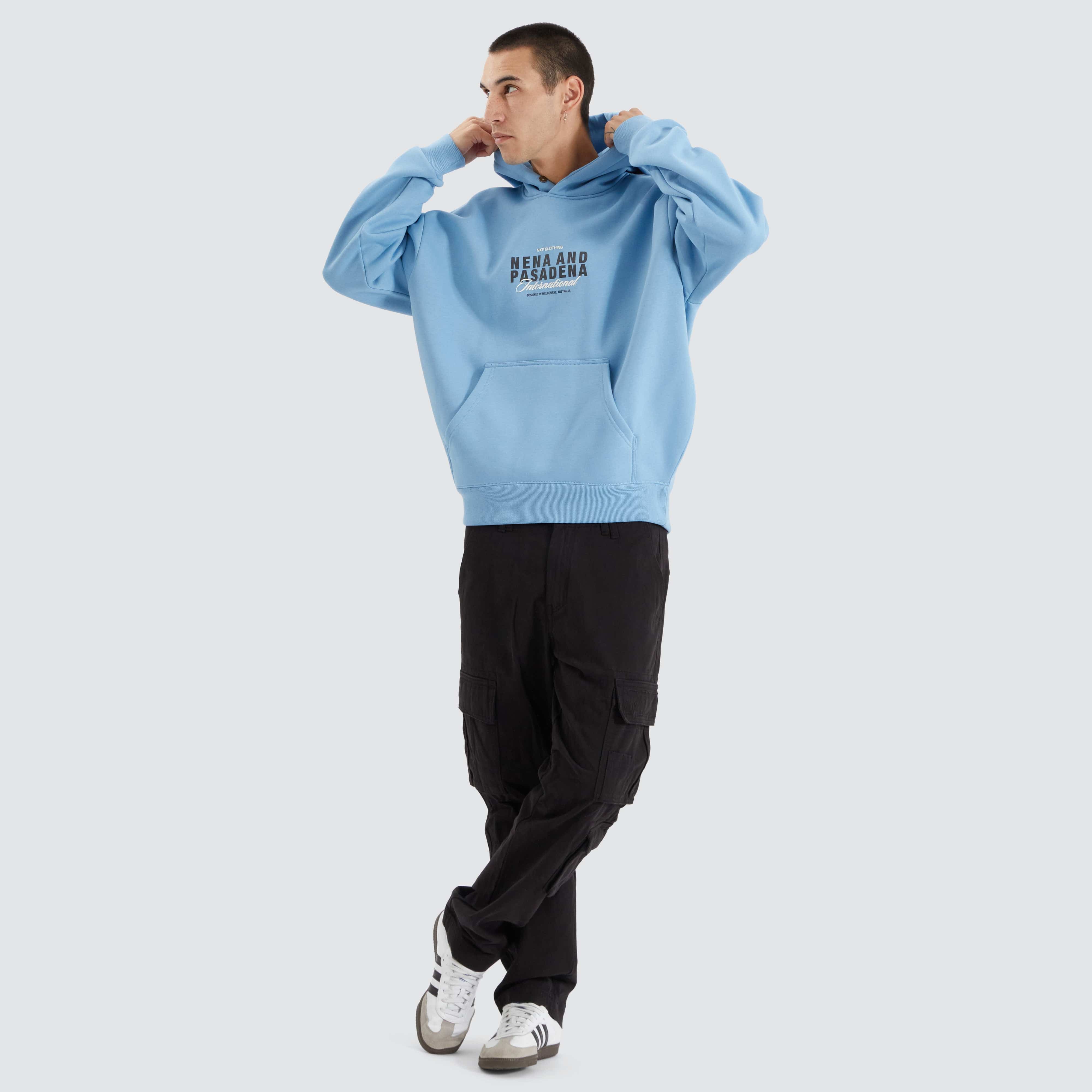 NXP Impact Heavy Weight Box Fit Hoodie in Blue | Neverland