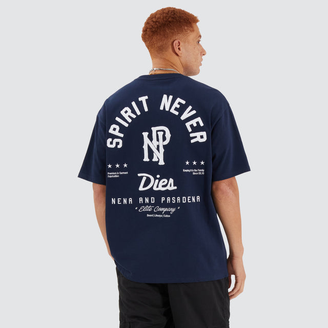 Nena and Pasadena Legacy Box Fit Tee Navy Blue