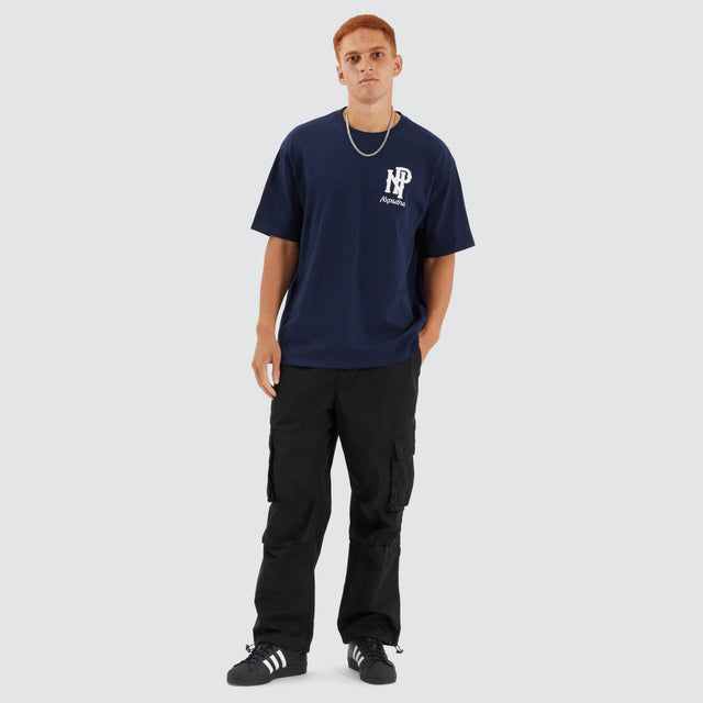 Nena and Pasadena Legacy Box Fit Tee Navy Blue