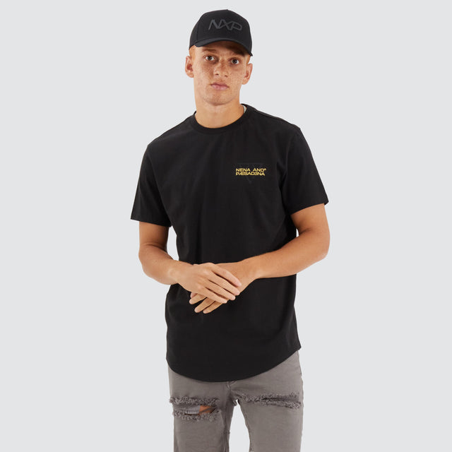 Nena and Pasadena Level Dual Curved Tee Jet Black