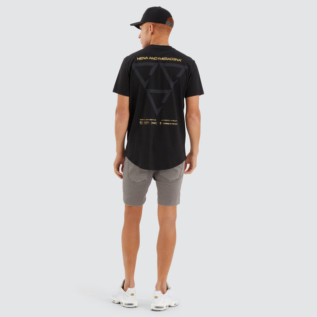 Nena and Pasadena Level Dual Curved Tee Jet Black