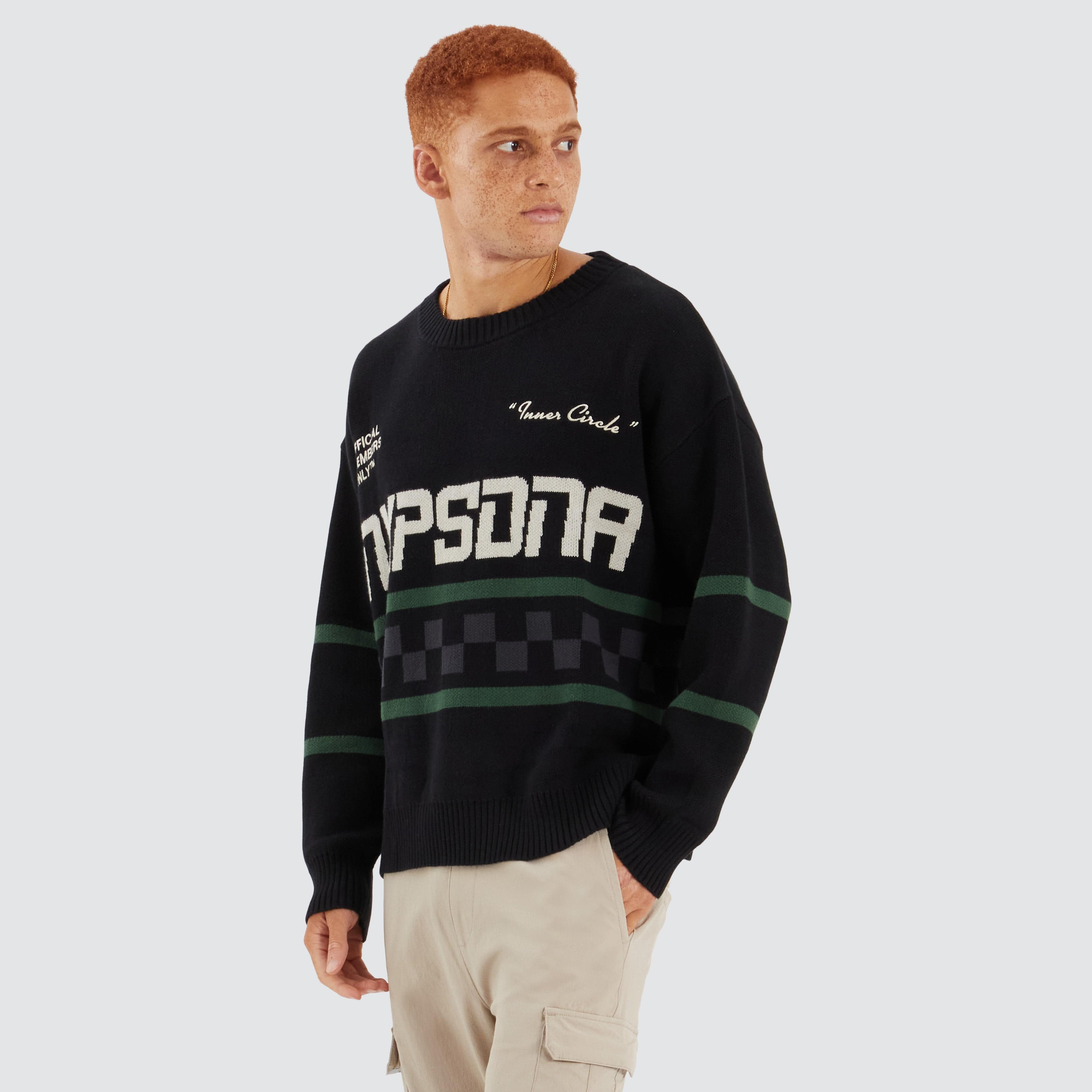 NXP Median Relaxed Knit Jumper in Jet Black | Neverland Store