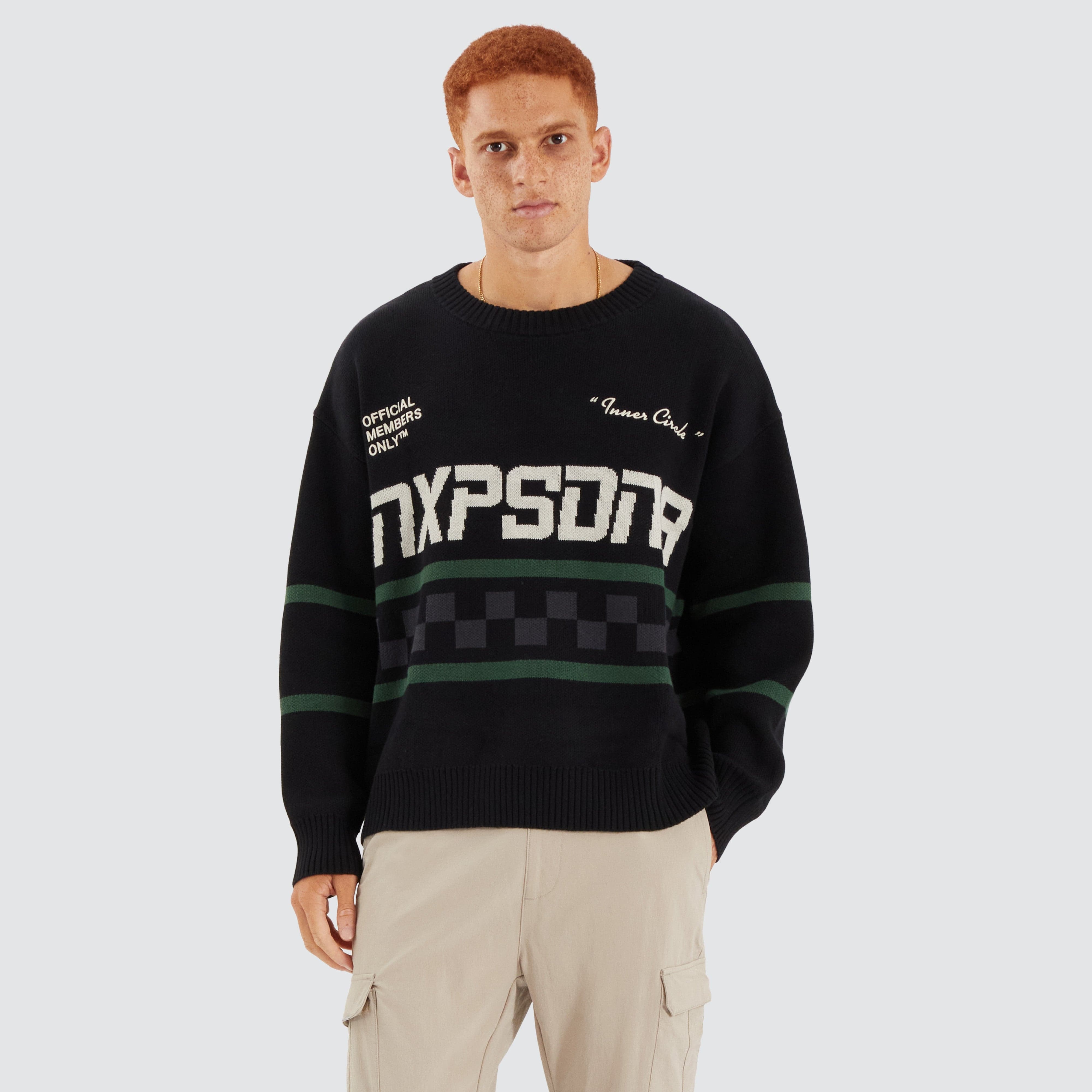 NXP Median Relaxed Knit Jumper in Jet Black | Neverland Store