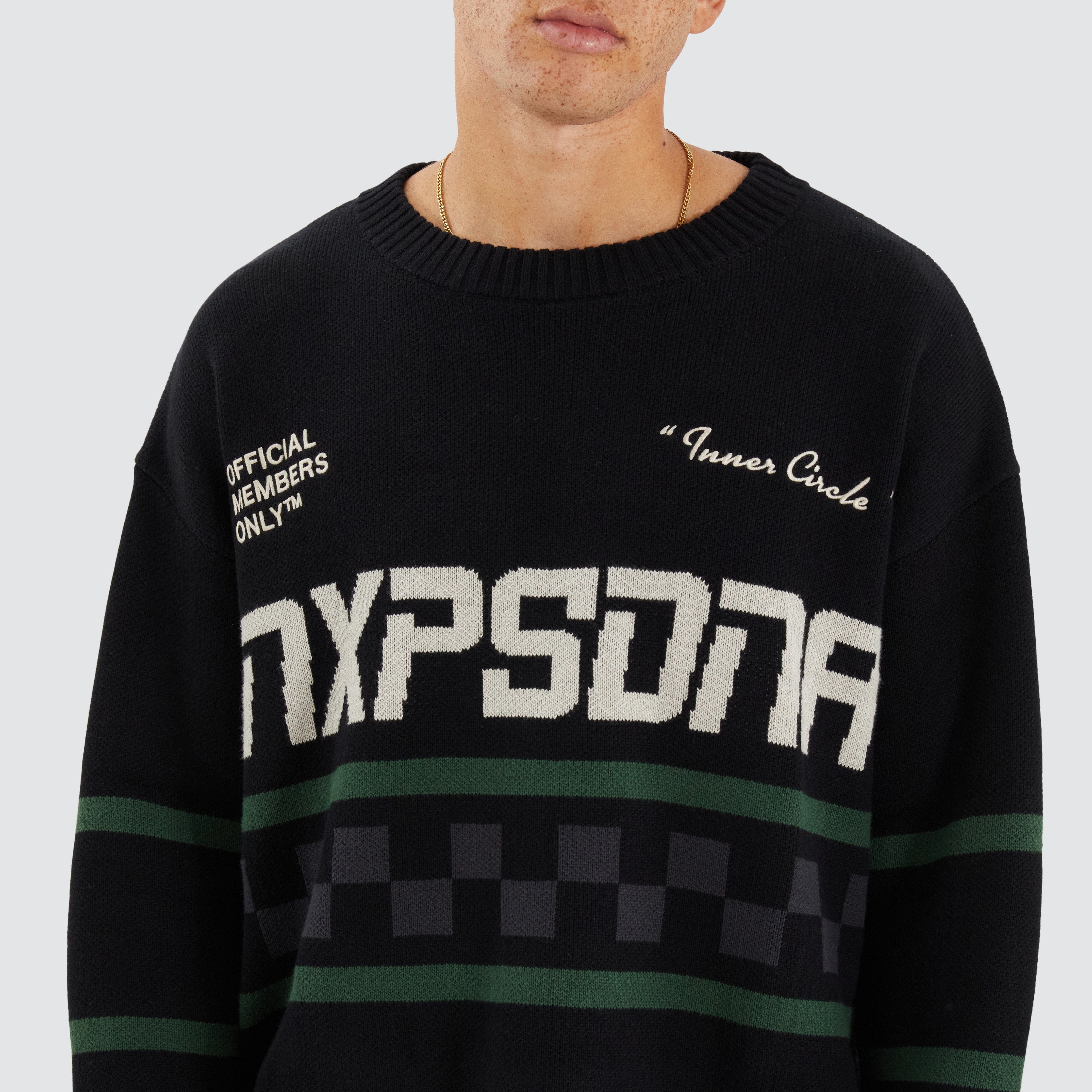NXP Median Relaxed Knit Jumper in Jet Black | Neverland Store