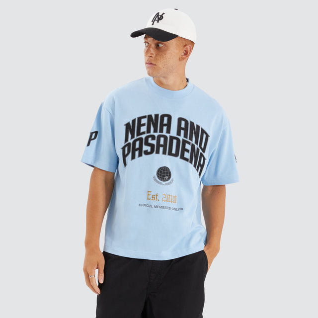 Nena and Pasadena Members Loopback Street Tee Placid Blue