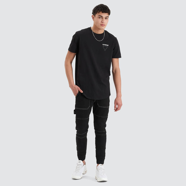 Nena and Pasadena Mullion Tee Jet Black