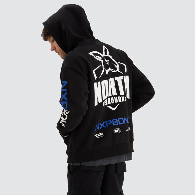 Nena and Pasadena North Melbourne Kangaroos AFL Relaxed Hoodie Jet Black