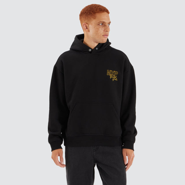 Nena and Pasadena Olympia Box Fit Hoodie Jet Black