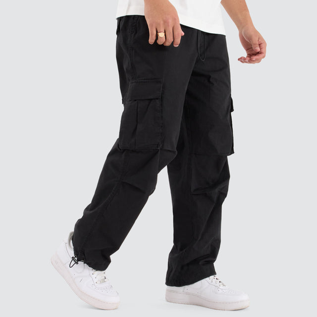 Nena and Pasadena P350 Parachute Cargo Pant Jet Black