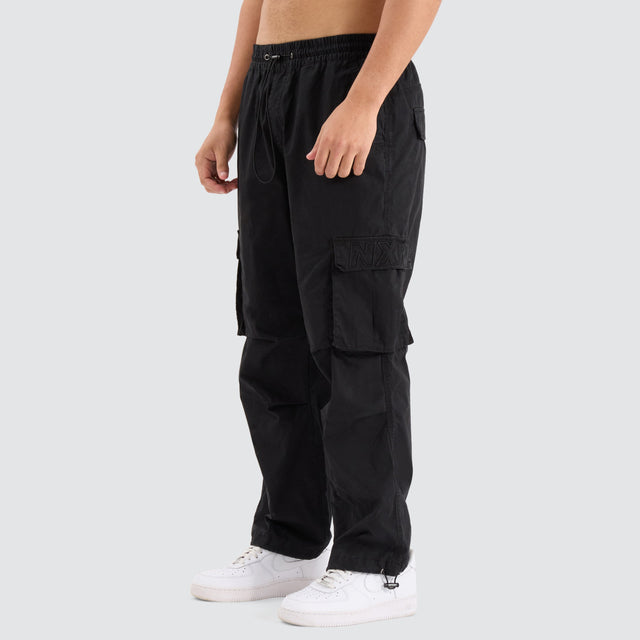 Nena and Pasadena P350 Parachute Cargo Pant Jet Black