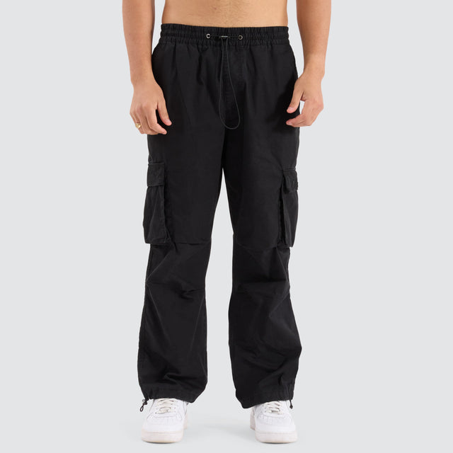 Nena and Pasadena P350 Parachute Cargo Pant Jet Black