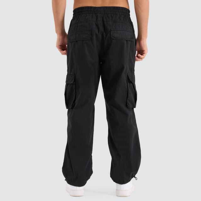 Nena and Pasadena P350 Parachute Cargo Pant Jet Black