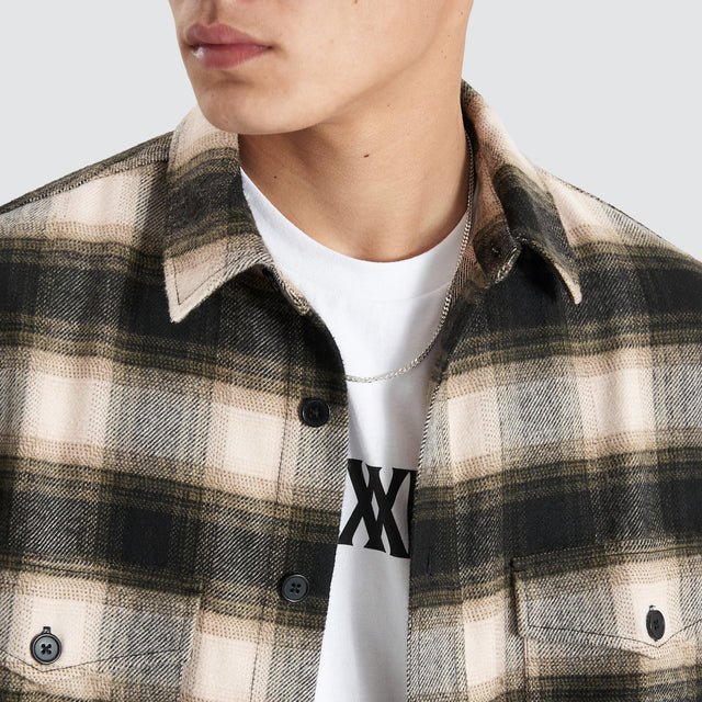 Nena and Pasadena Parametrix Overshirt Natural White Check