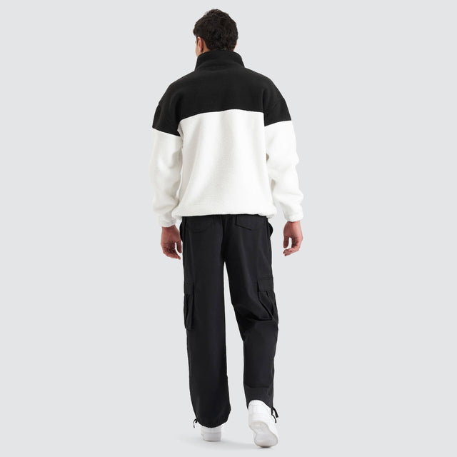 Nena and Pasadena Partition Pullover Sweater Black/White