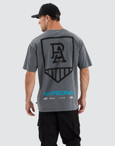 Port Adelaide Power AFL Box Fit Tee Pigment Charcoal