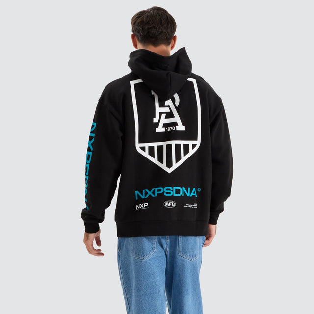 Nena and Pasadena Port Adelaide Power AFL Relaxed Hoodie Jet Black