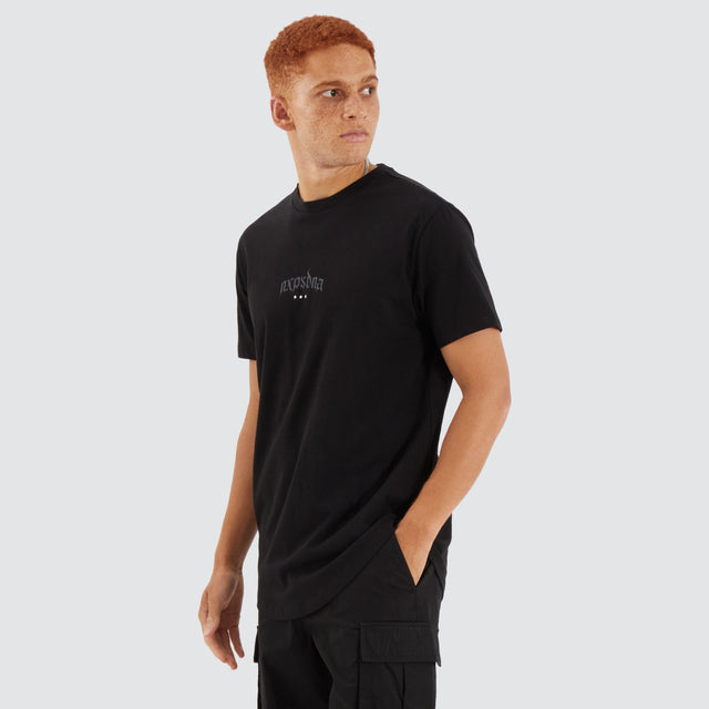 Nena and Pasadena Prime Dual Curved Tee Jet Black