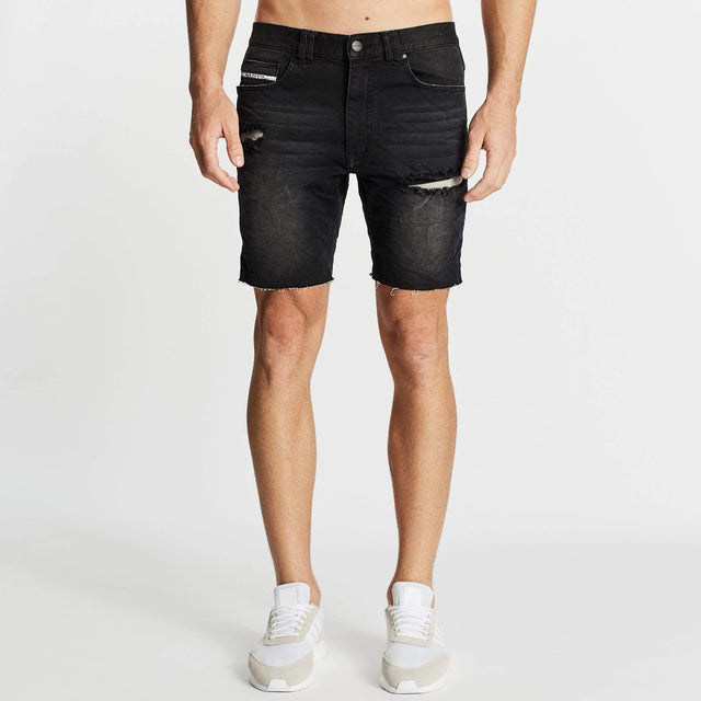 Nena and Pasadena Rawlins Denim Shorts Heavy Metal Black