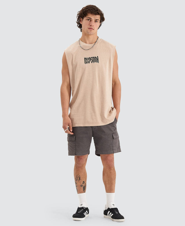 Nena and Pasadena Riot Relaxed Muscle Tee Pigment Oxford Tan