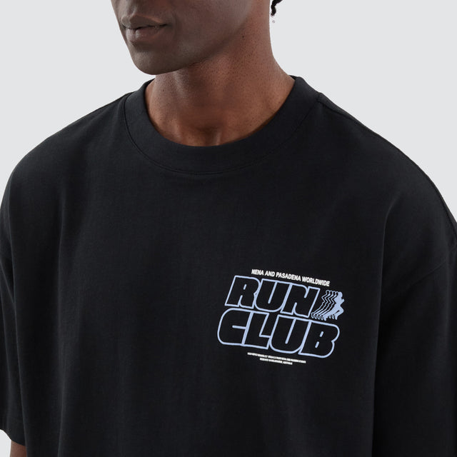 Nena and Pasadena Run Club Raptor Tee Anthracite Black