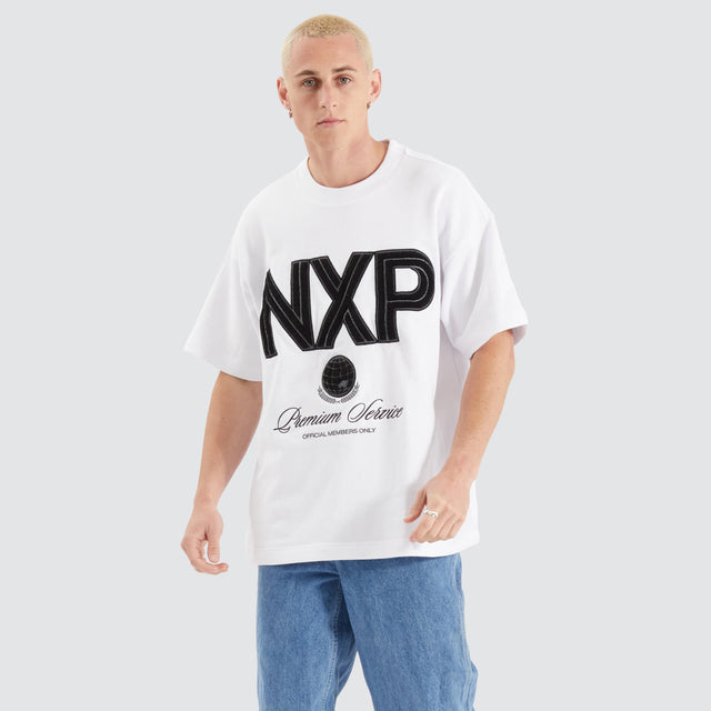 Nena and Pasadena Service Loopback Raptor Tee Optical White