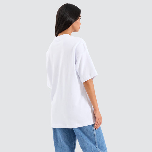 Nena and Pasadena Service Loopback Raptor Tee Optical White