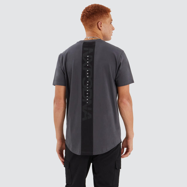 Nena and Pasadena Sine Dual Curved Tee Asphalt/Black