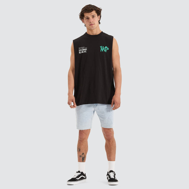 Nena and Pasadena Slander Relaxed Muscle Tee Jet Black