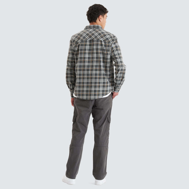 Nena and Pasadena South Elevation LS Shirt Anthracite/White Check