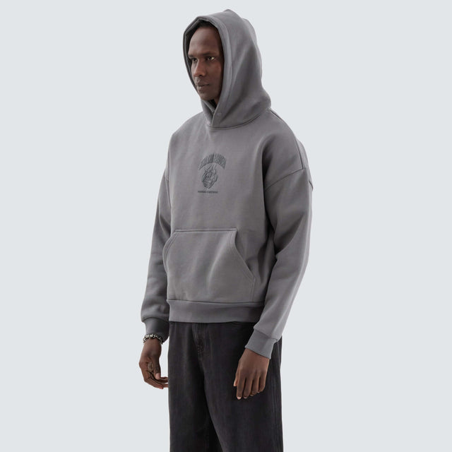 Nena and Pasadena Spar Box Fit Hoodie Charcoal