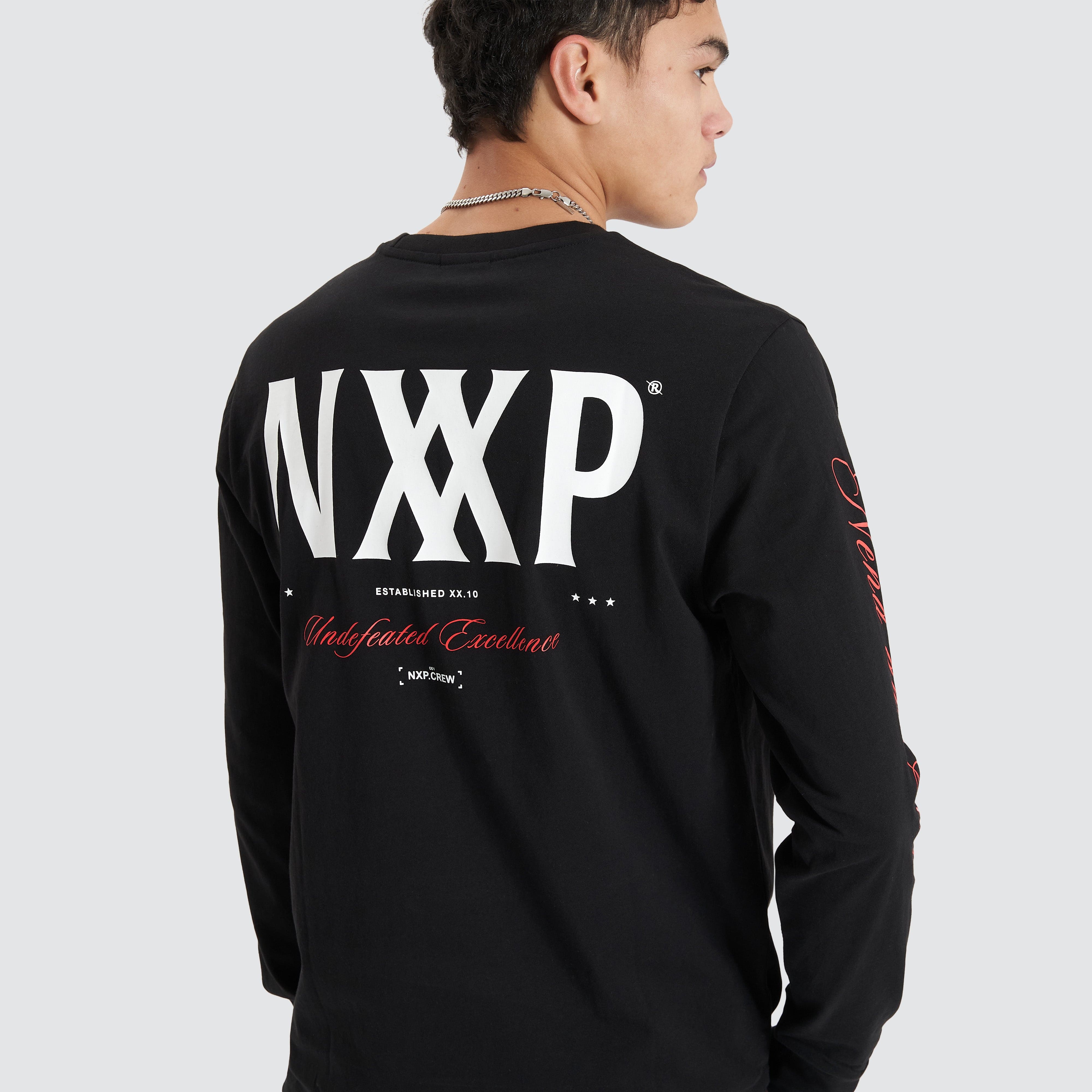 NXP Stasis Dual Curve LS Tee in Black - Nena and Pasadena