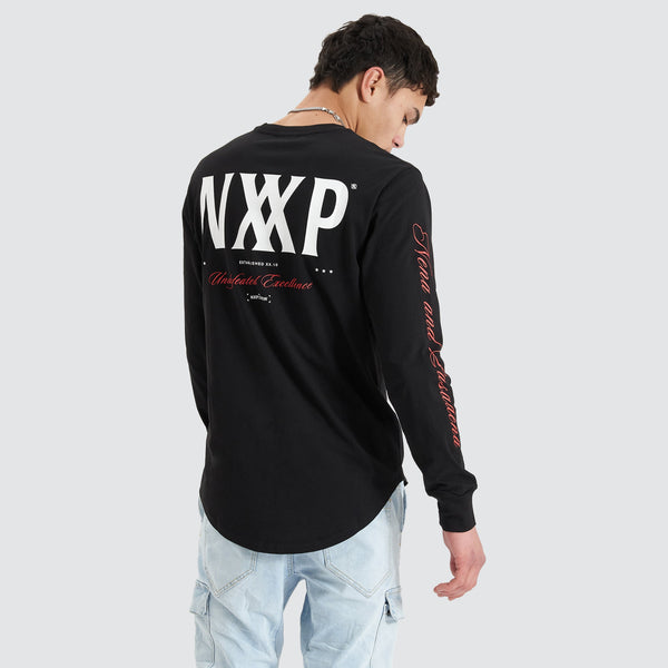 NXP Stasis Dual Curve LS Tee in Black - Nena and Pasadena