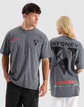 Sydney Swans AFL Box Fit Tee Pigment Charcoal